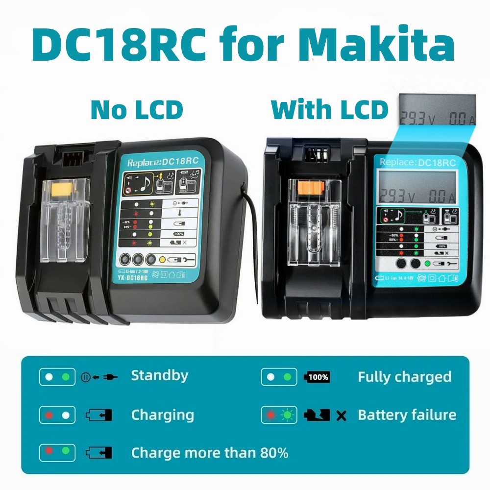 Makita Drill Hp1640 - Carregador de Bateria Li-ion DC18RC 3A