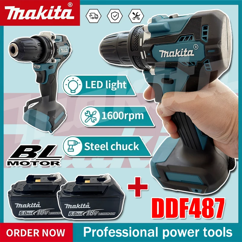 Makita Drill Ddf484 - Parafusadeira Elétrica Makita DDF487 Sem Escovas,