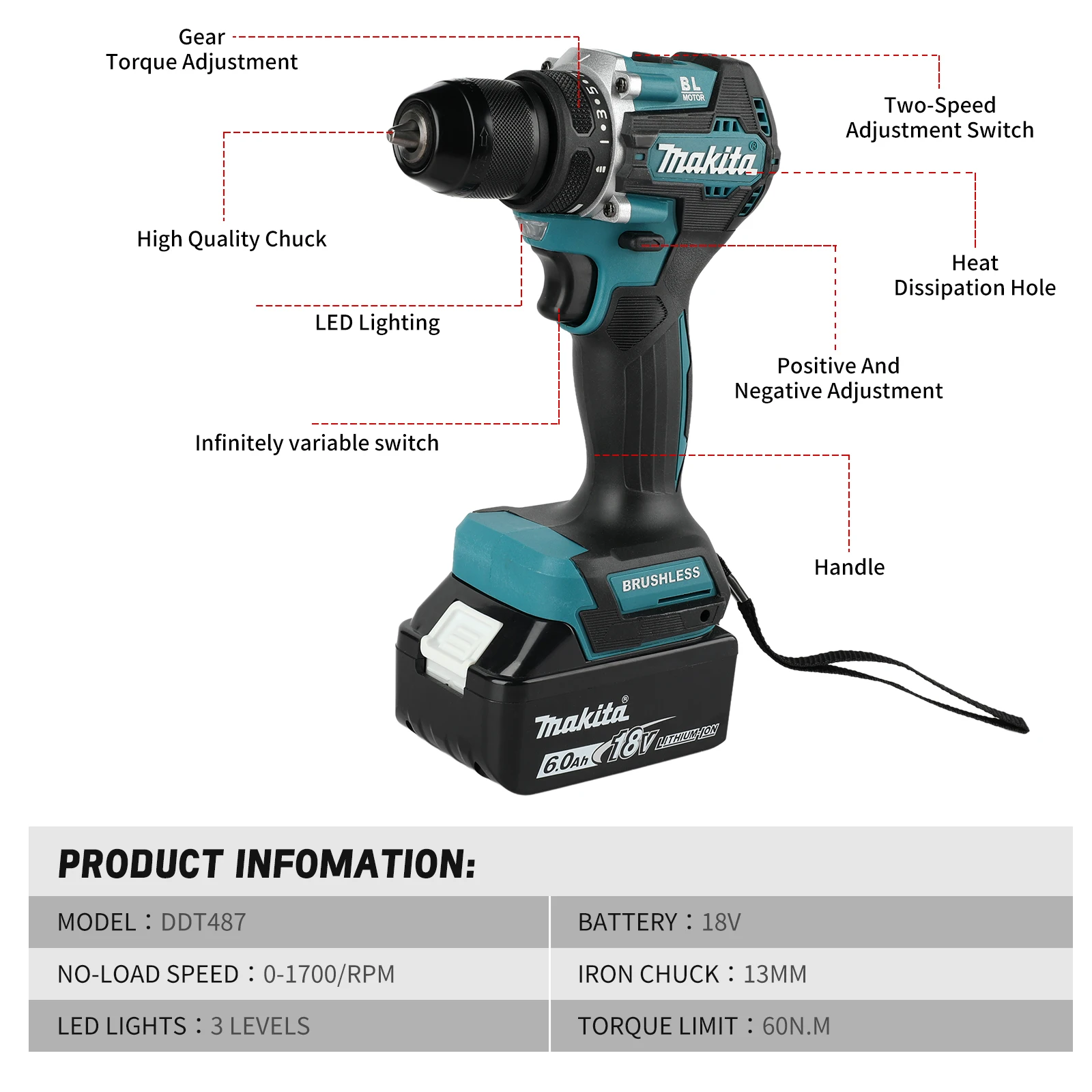 Furadeira/Parafusadeira Makita - Makita Drill Ddf484 avaliação e preço